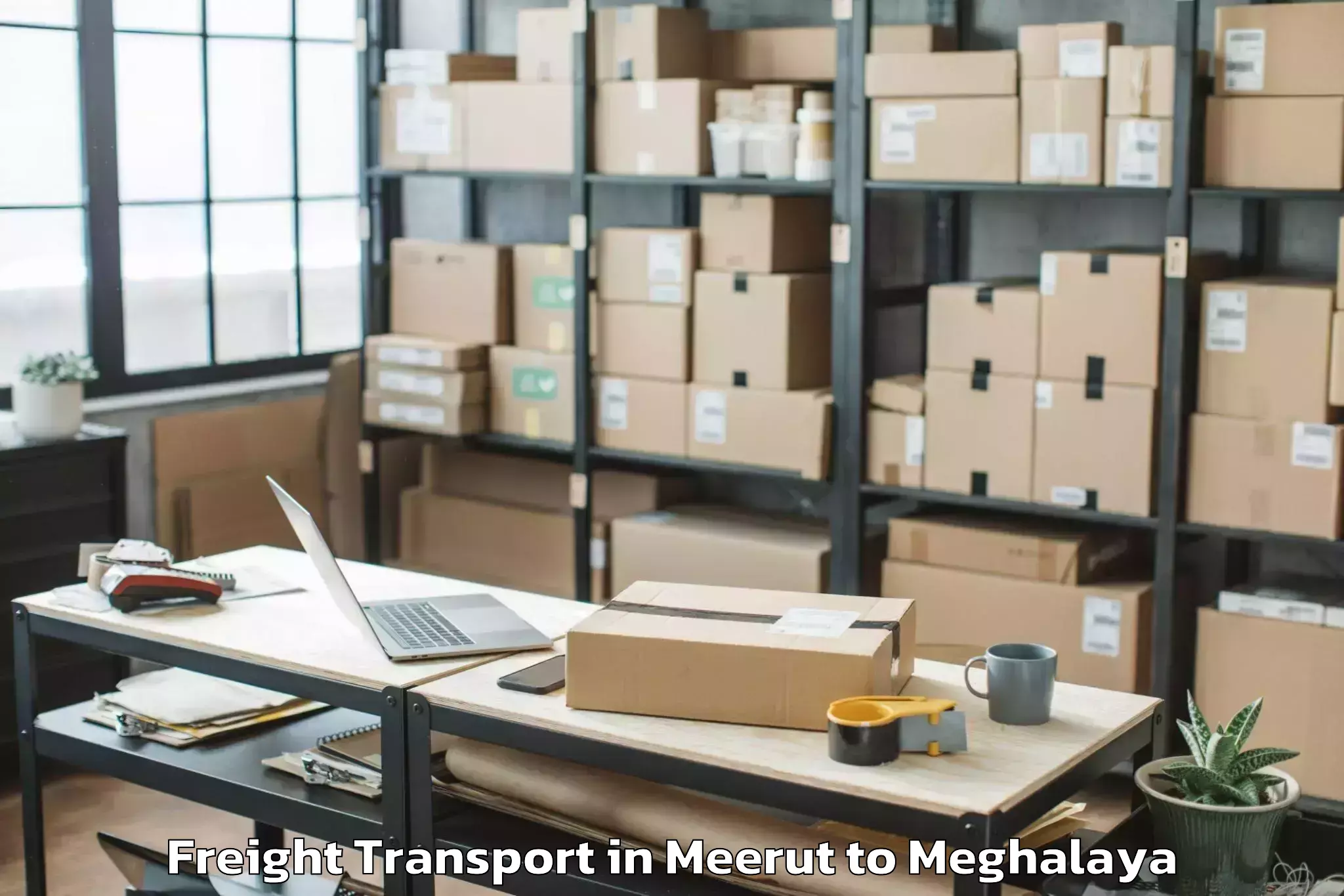 Hassle-Free Meerut to Laskein Freight Transport